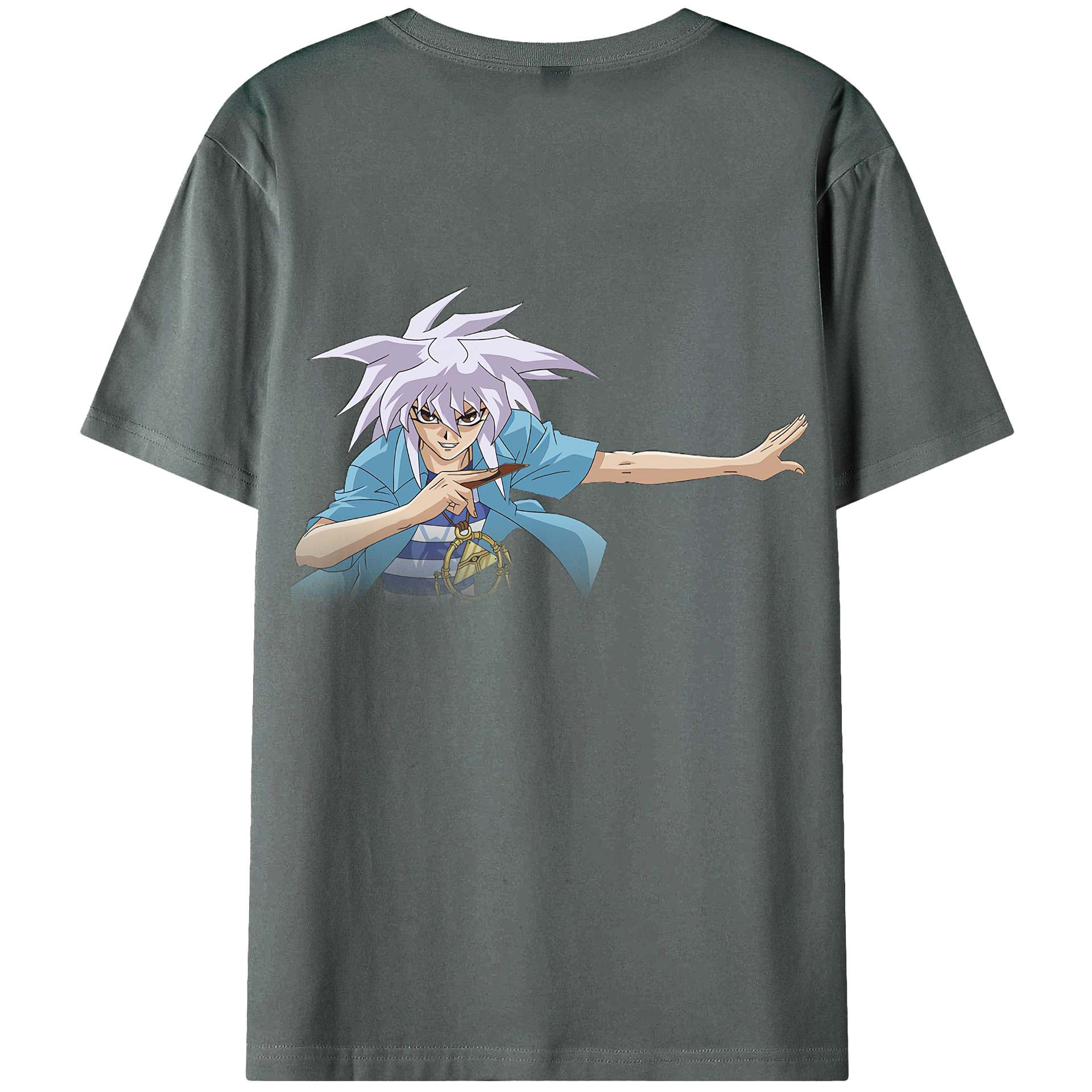 （画像用） 遊☆戯☆王 Yu-Gi-Oh! 綿100％ メンズ半袖Tシャツ（バックプリント） 通気性
